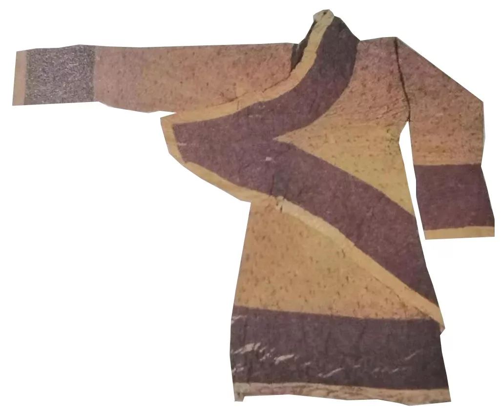 二,【战国】长沙仰天湖楚墓出土,曲裾深衣妇女彩绘俑(现代绘制图).