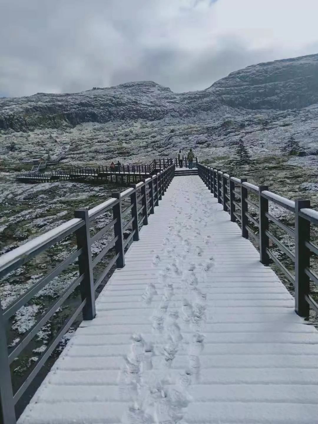 昆明下雪啦还没入冬轿子山已迎来飞雪