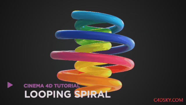 学习如何使用c4d制作无限循环螺旋效果动画教程cinema4dloopingspiral