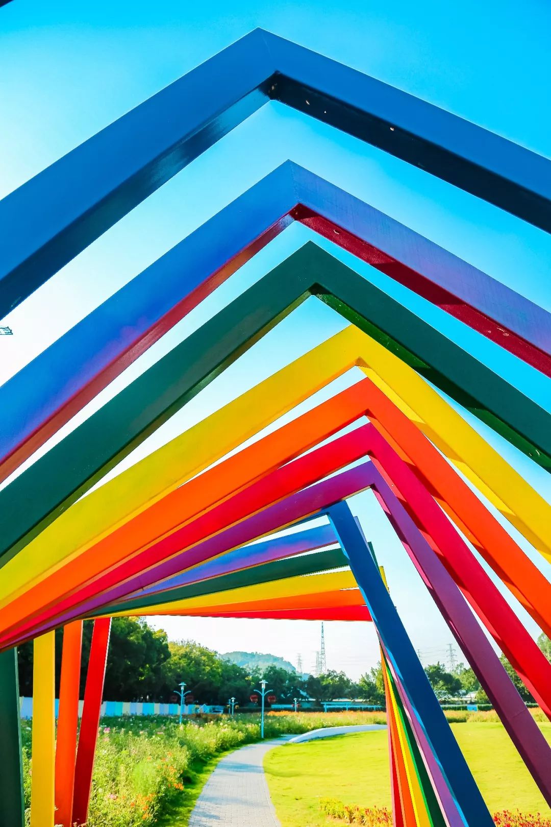 彩虹长廊/再惬意不过了休闲时刻带上家人来这里散步赏花花田还有专门