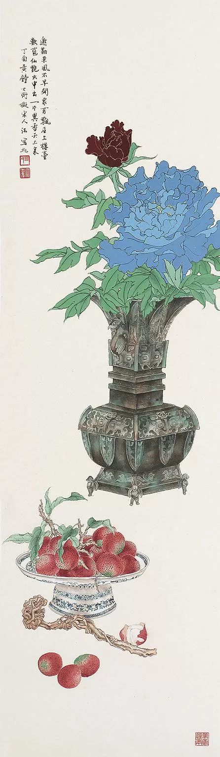 吕大卫清新优雅的清供博古画