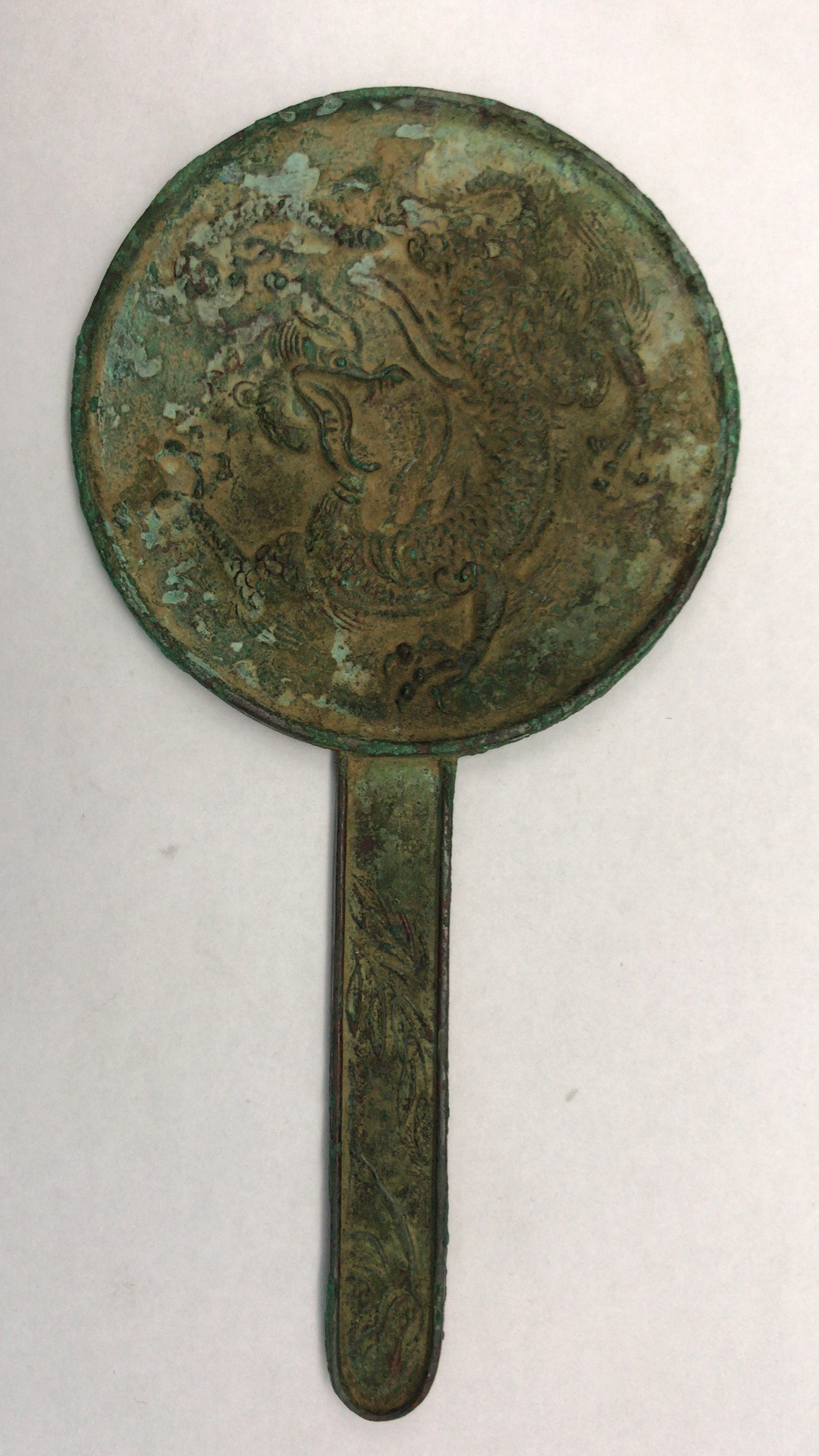 宋金 龙纹柄镜_铜镜