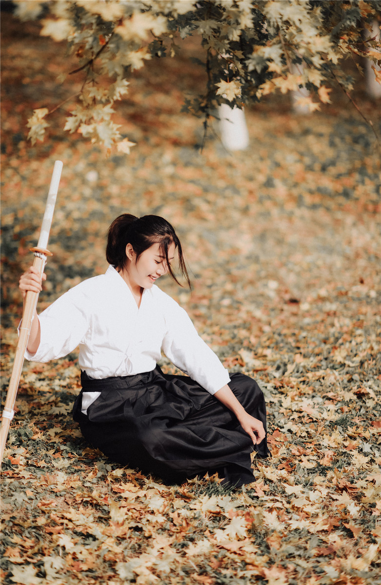 帅气的剑道少女,青春靓丽,英姿飒爽,英气十足