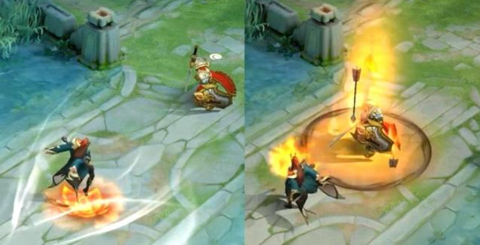 王者荣耀:周瑜赤莲之焰模型实战展示,红色莲花特效很给力_皮肤