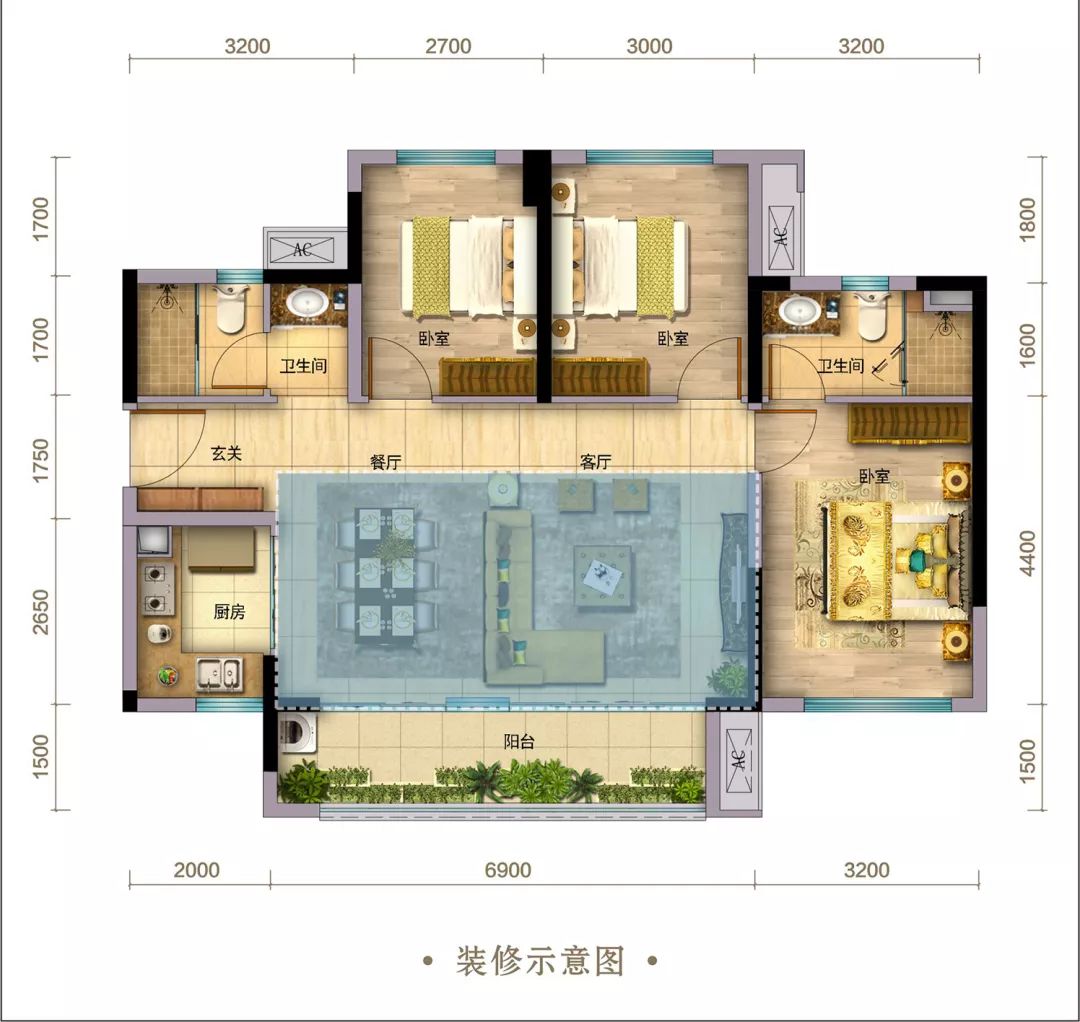 104㎡舒适户型,方寸之间悦享美好生活