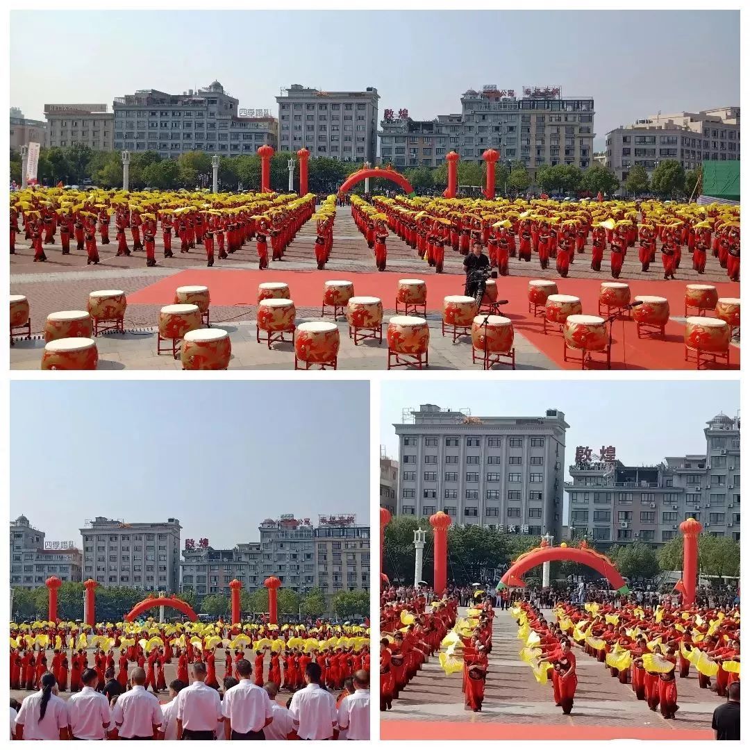 大型柔力球秧鼓体艺展演在东阳节庆广场举行