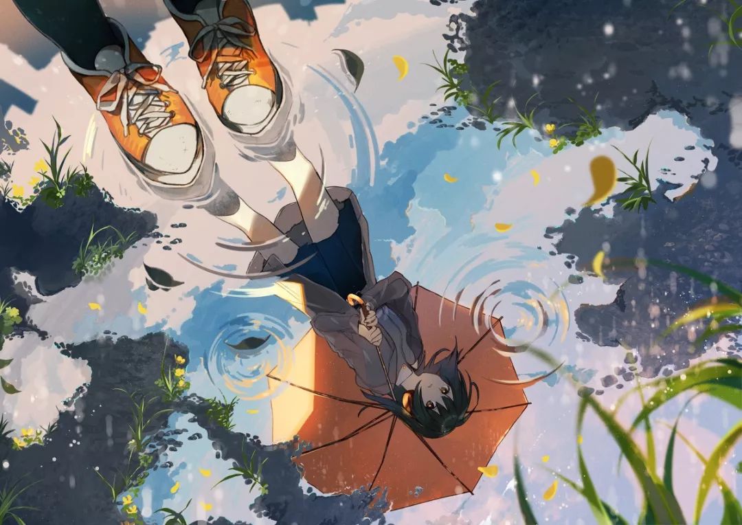 p站高人气插画#|青春少女与雨伞合集!_留言