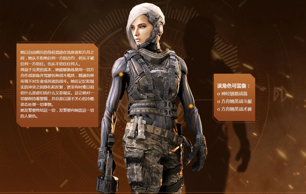 "伊莲娜"是一位外表靓丽的女性角色.