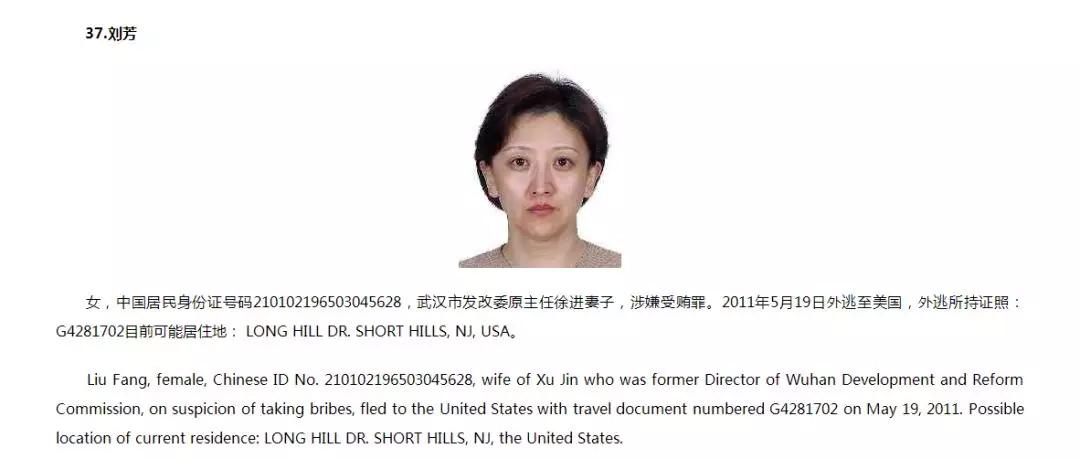 2015年发布的""百名红通人员"名单中,徐进和刘芳就是最引人注目的焦点