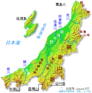 日本山脉河流地形图图片