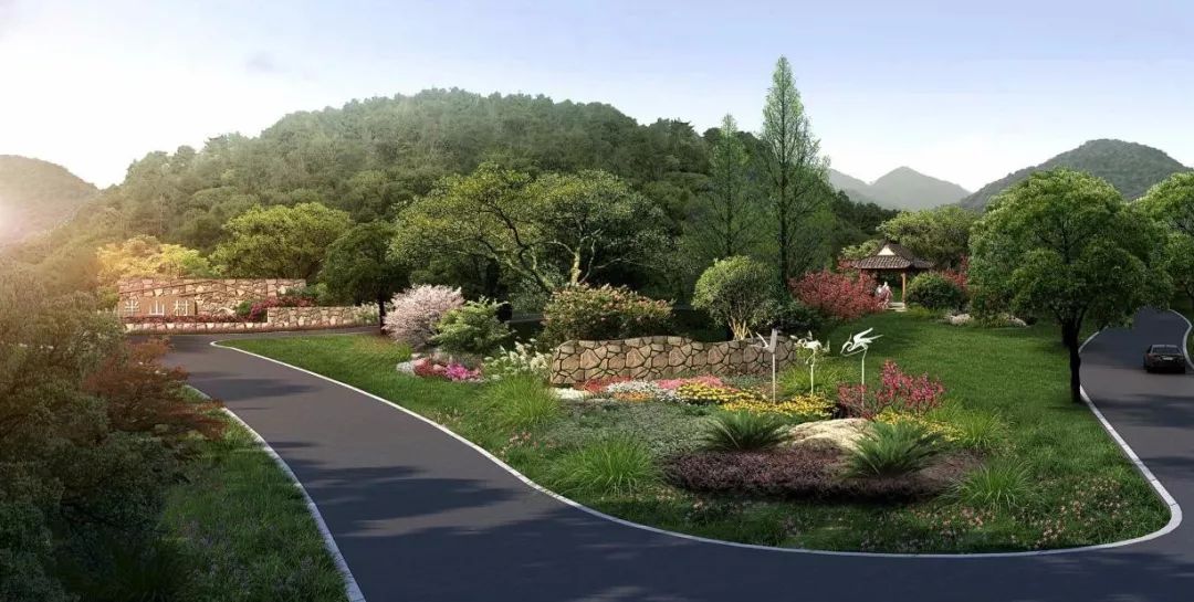 竹篱笆等乡土元素,结合植物造景手法,营造出富有乡村特色的景观节点