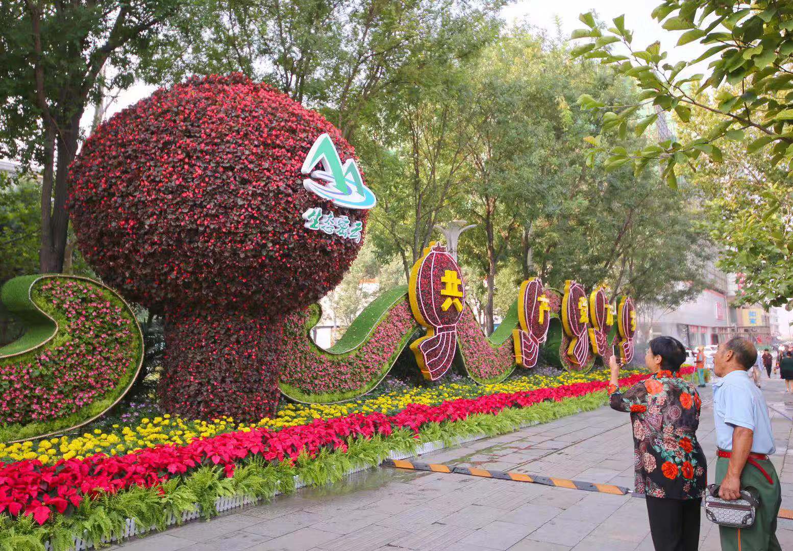 喜迎国庆,60余万株时令花卉扮靓密云_花坛