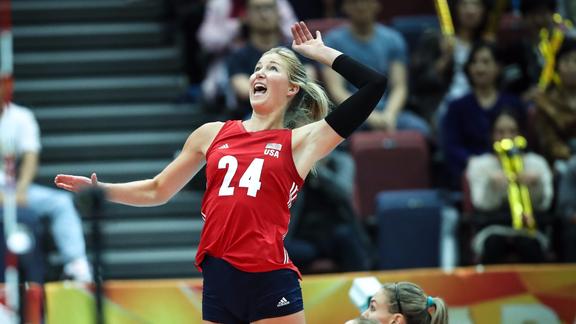 洛维!美国女排接应,美利坚的自由女神!