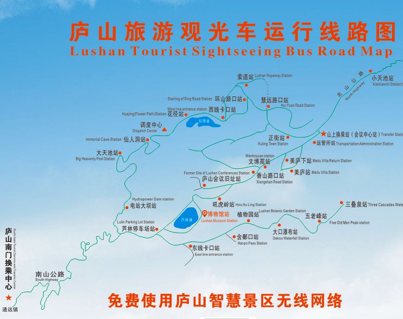 庐山游览线路图图片