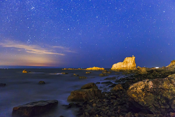 长岛县月牙湾风景照如今的长岛县,发展得很不错.