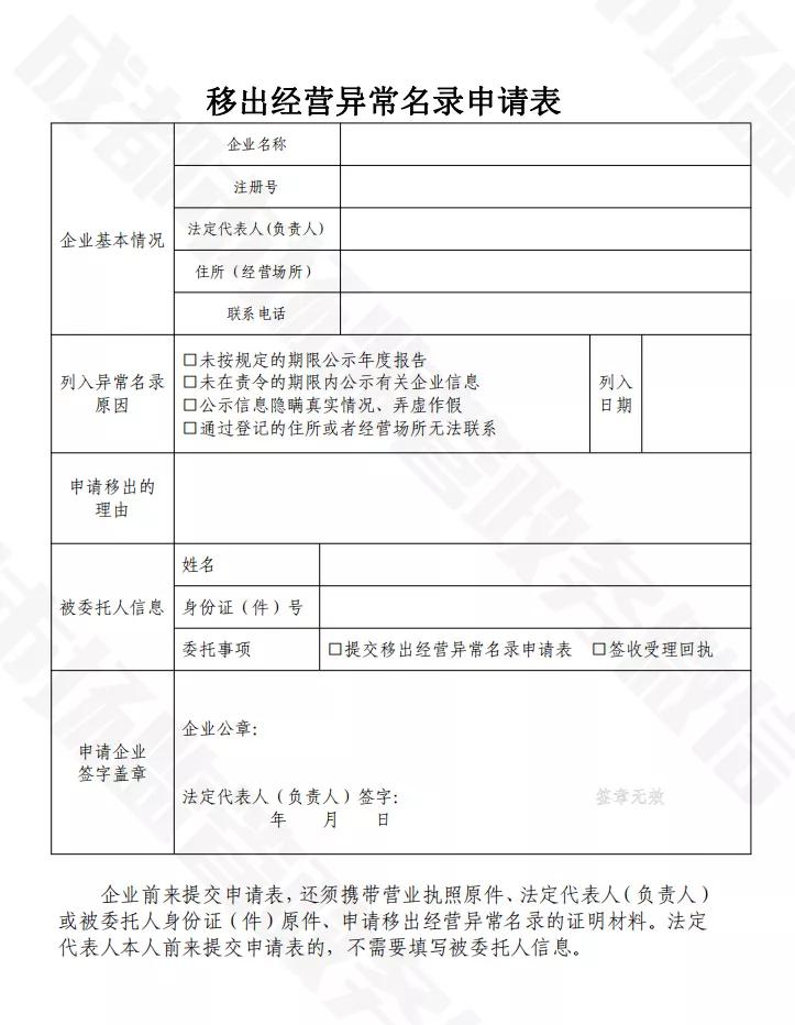 成都企業申請移出經營異常名錄指南