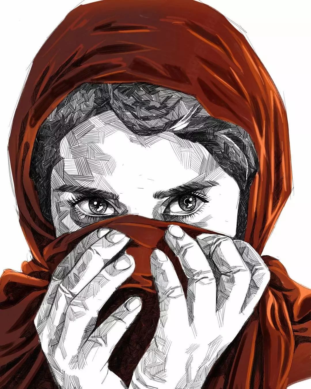 大家一起来欣赏吧人物就更加的突出了加上了背景线条肯定美美哒~再画