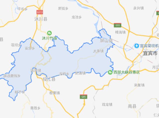 屏山县行政区划图图片