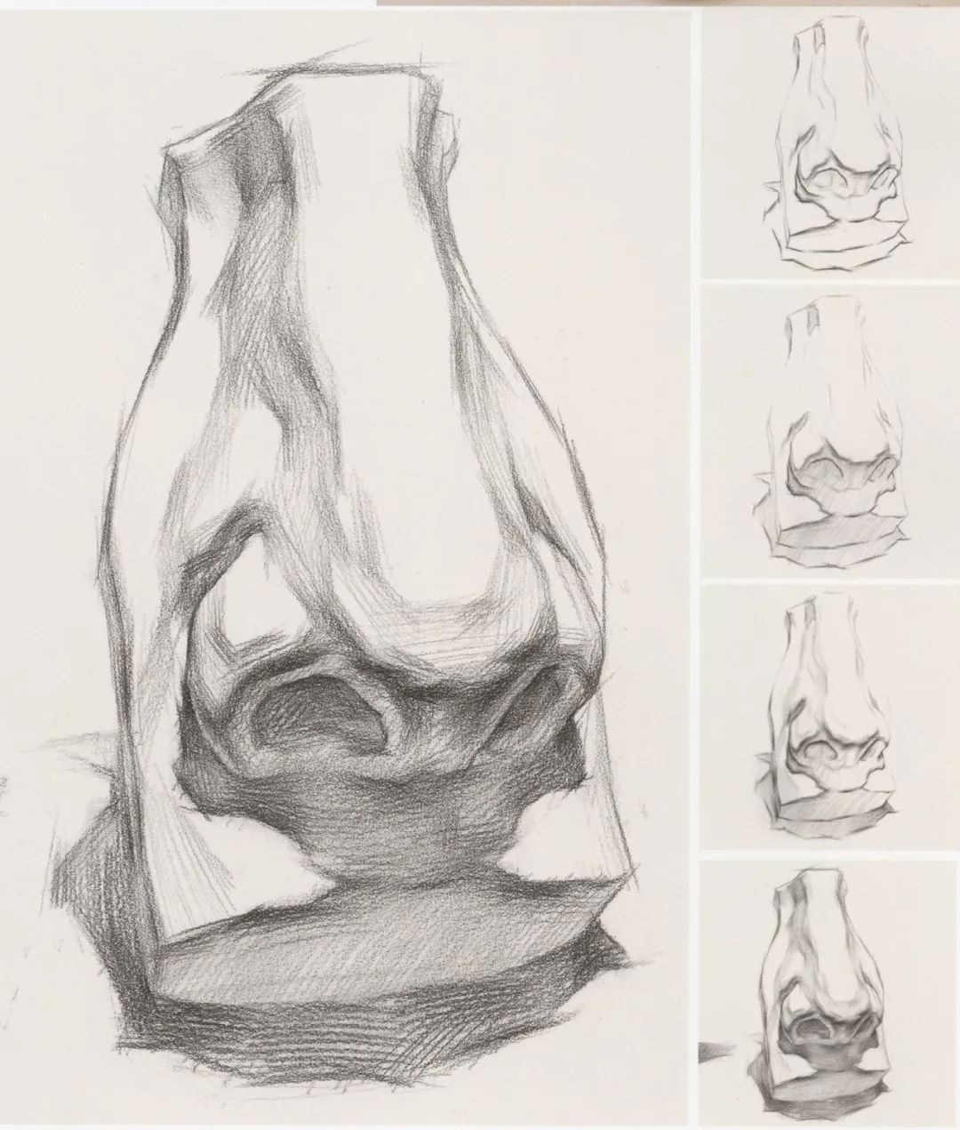 超强干货丨从结构学习素描鼻子的刻画细节
