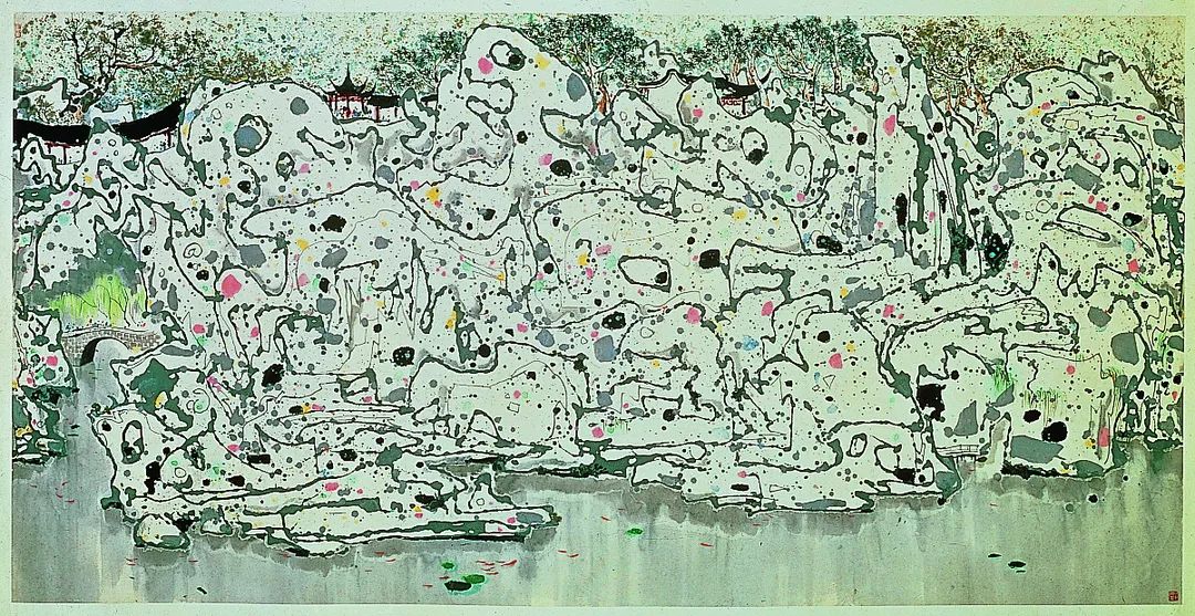 吴冠中画作《狮子林》20世纪80年代,吴冠中先生以敏锐的思想,高呼抽象