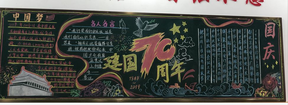 壮丽七十年,奋进新时代丨惠阳华附开展喜迎国庆70周年墙报比赛