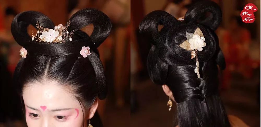 在保持传统妆造特色基础上再加创新双鬟高髻 灵动可爱神丹不老姮娥鬓