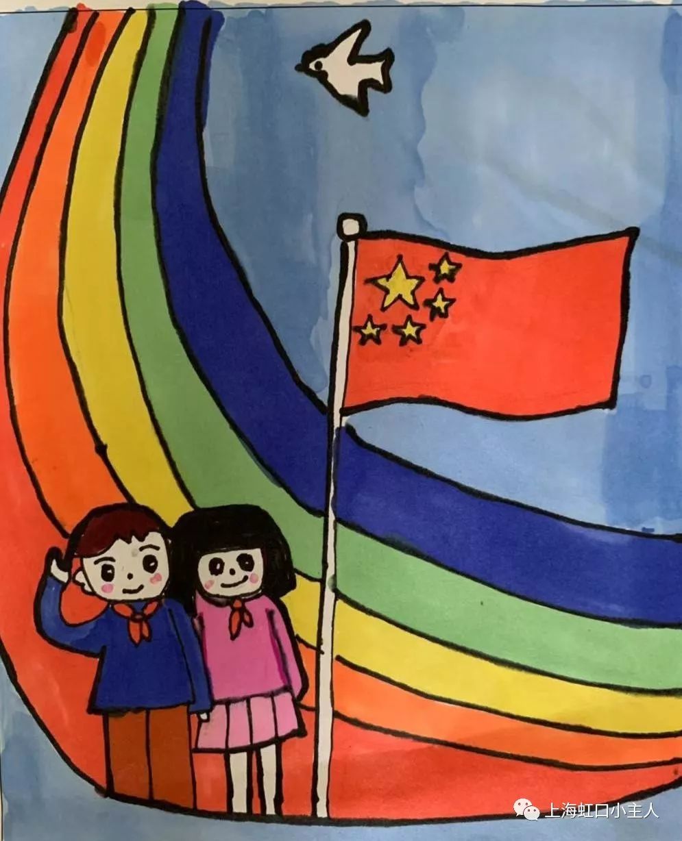 幼儿国旗绘画作品图片