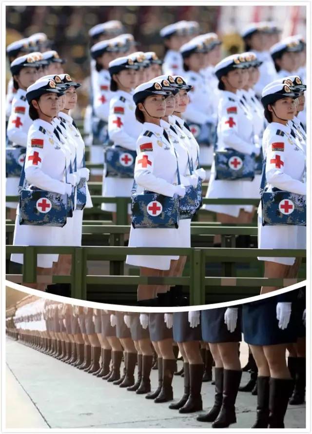 女民兵白色阅兵靴图片