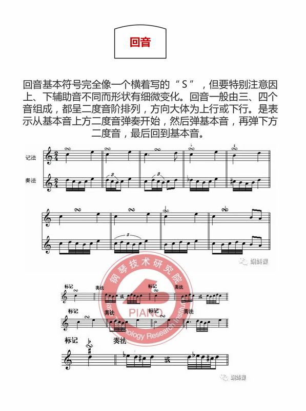 常见装饰音记号和演奏方法