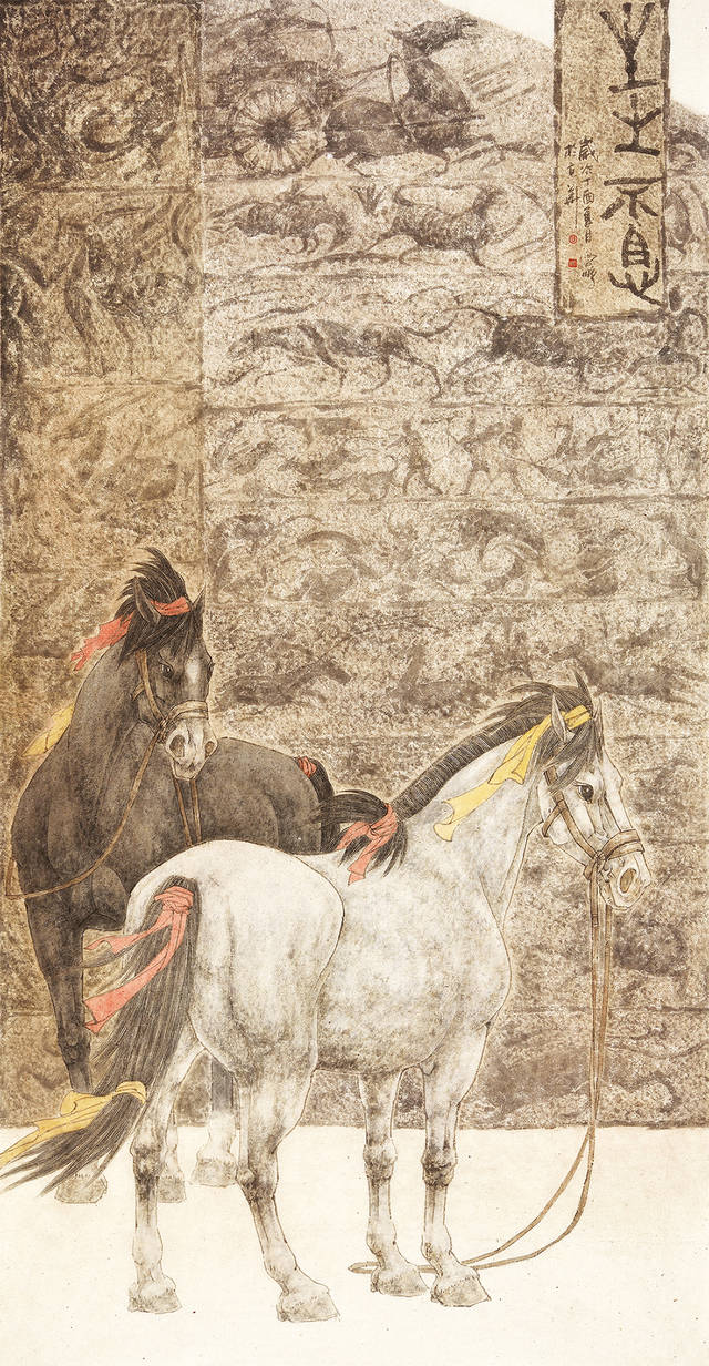 ​谁说工笔不写意 陈云鹏画马