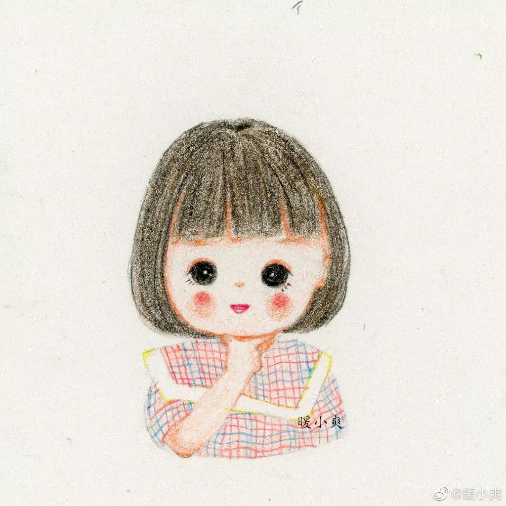 彩铅作品萌娃头像来一组