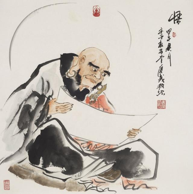 著名画家焦广盛作品欣赏,感知参禅悟道的三重境界