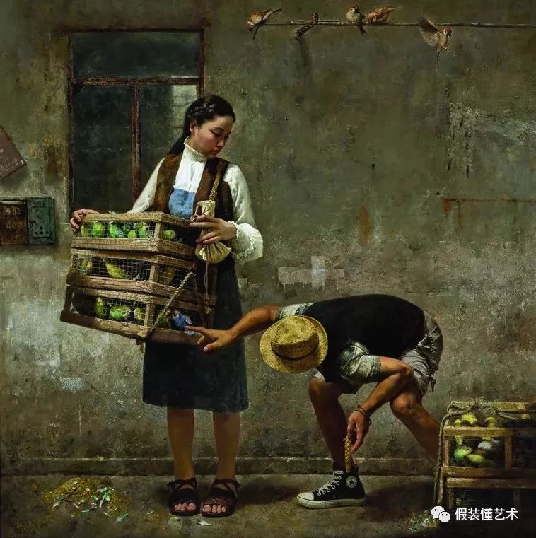 弄潮汉子 徐勇,王龙伟,刘传文 180cm×180cm 油画情系边防—昆仑卫士