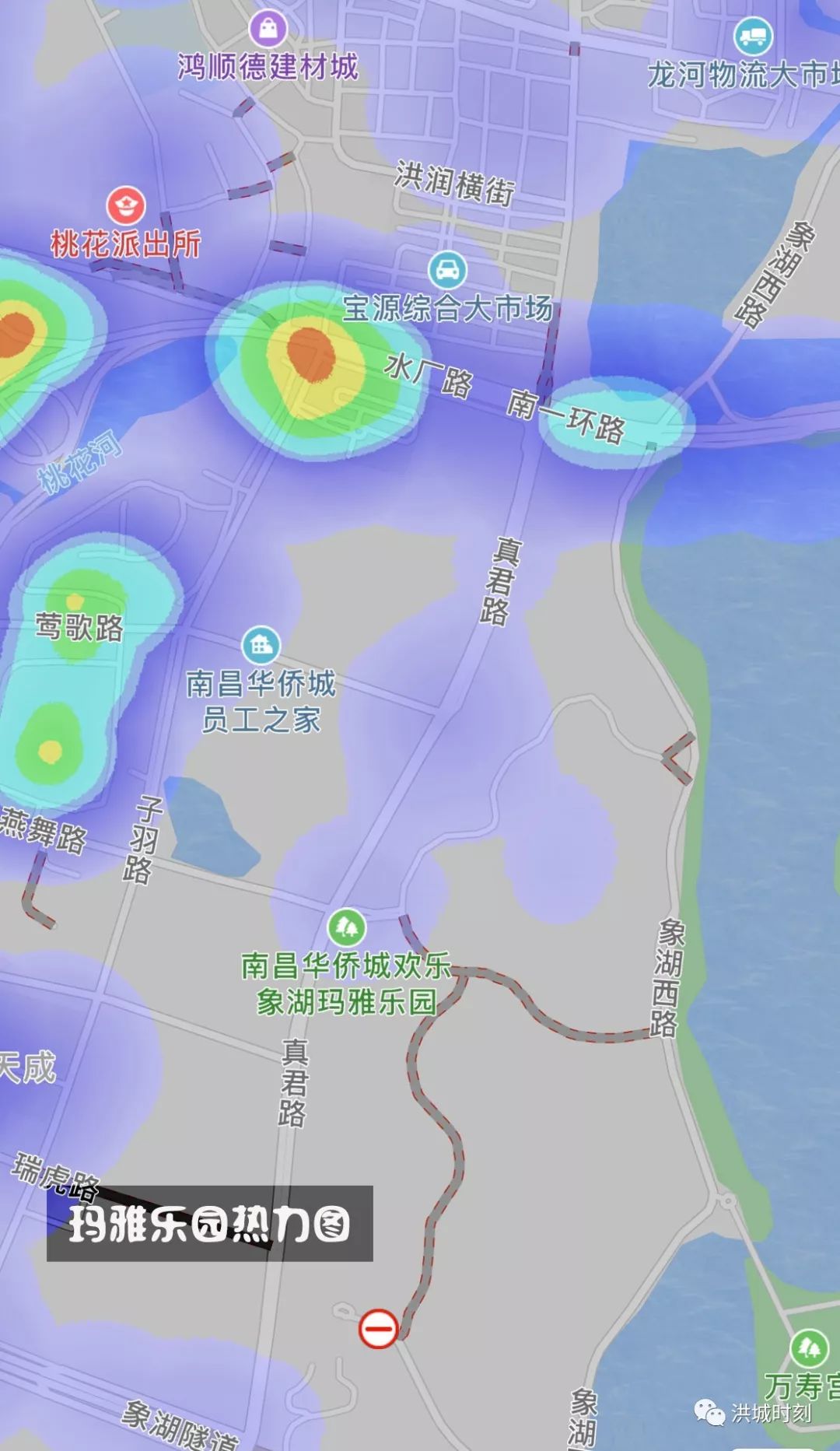 的流量担当这些区域人口集中从热力图情况看南昌县城区与象湖新城也