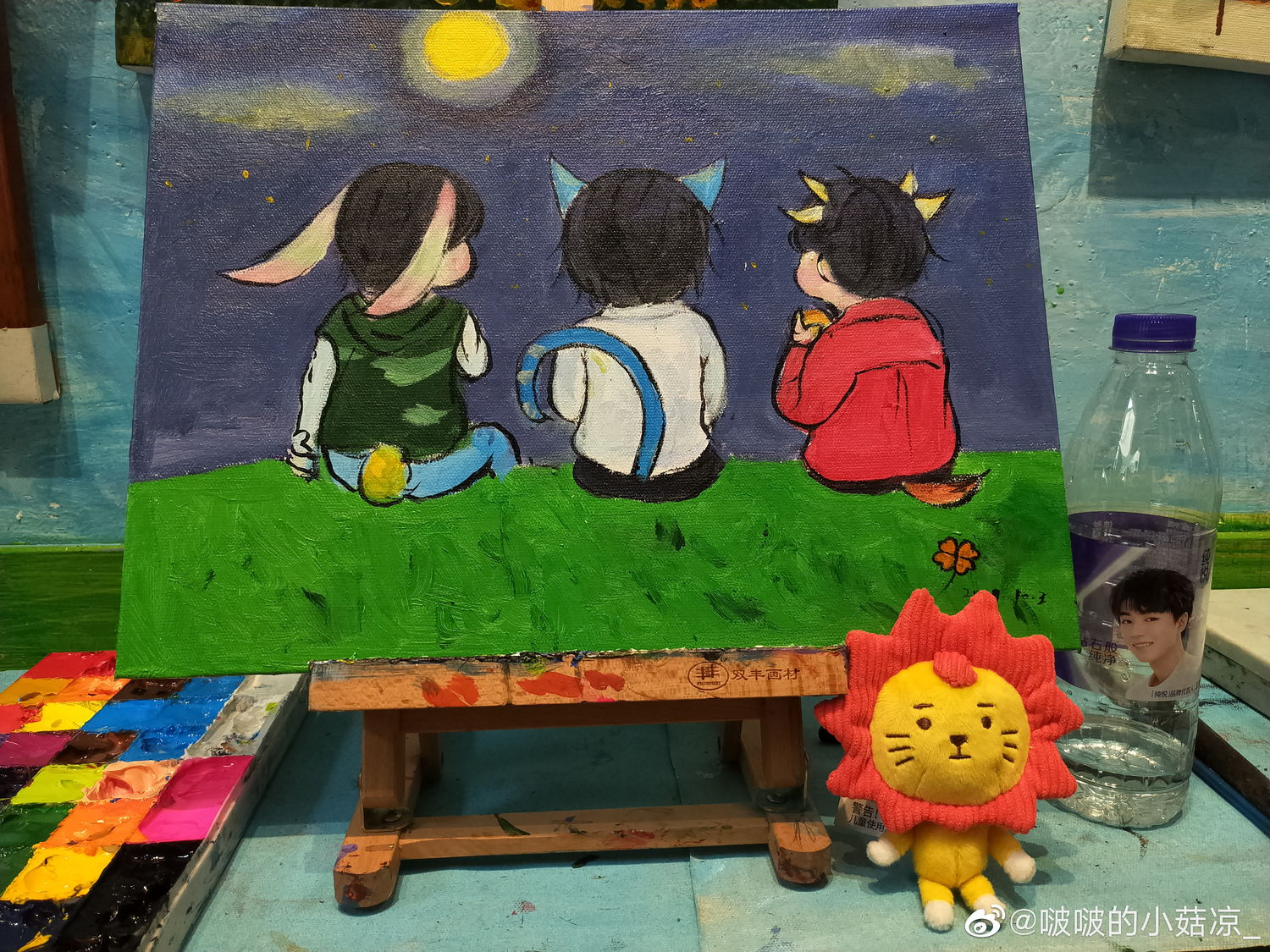 饭绘tfboys油画记,三人同框永远最美