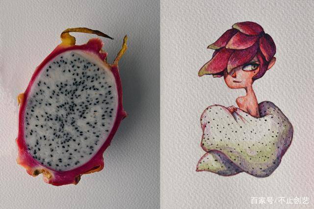 艺术家为挑战自我,以蔬菜水果为原型,画出了一堆"小精灵"