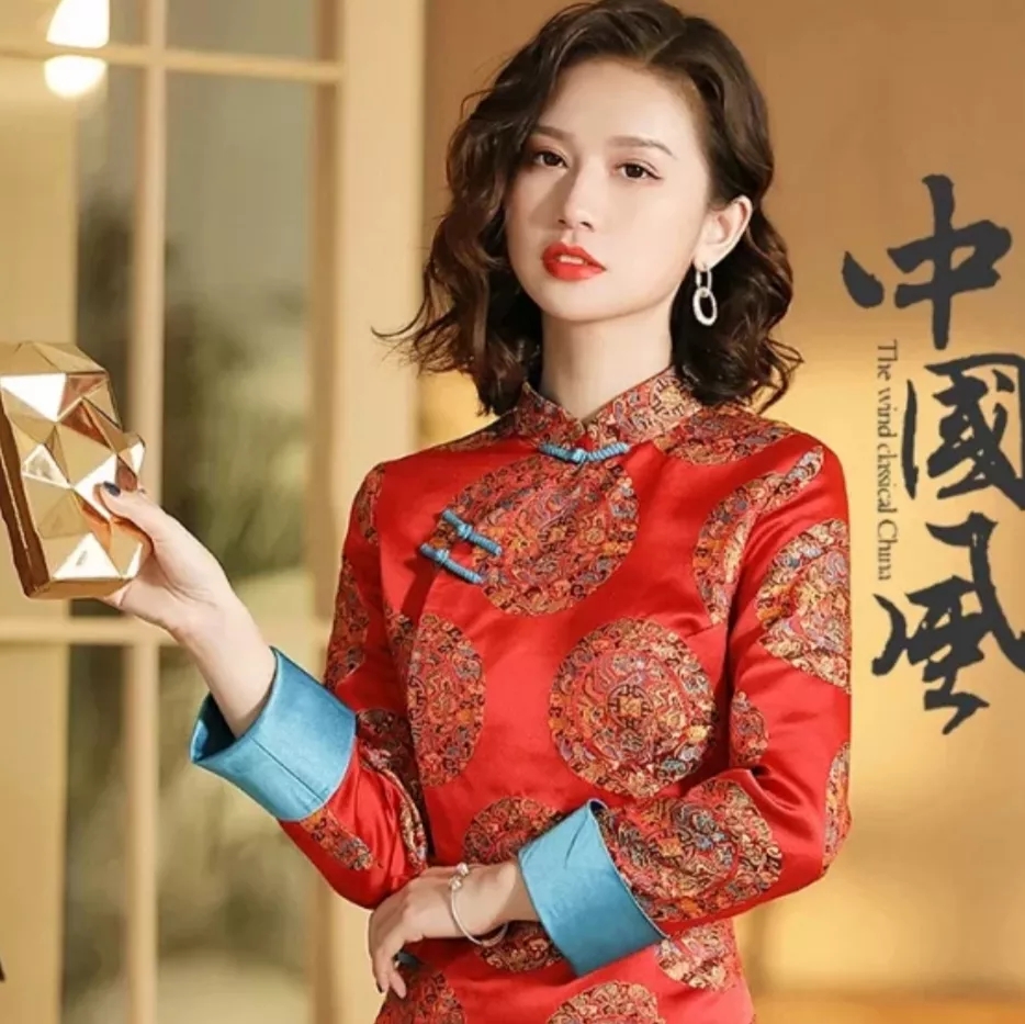 款式精选中国红民国风旗袍高贵优雅