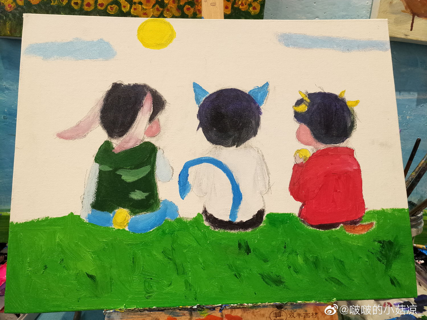 饭绘tfboys油画记,三人同框永远最美