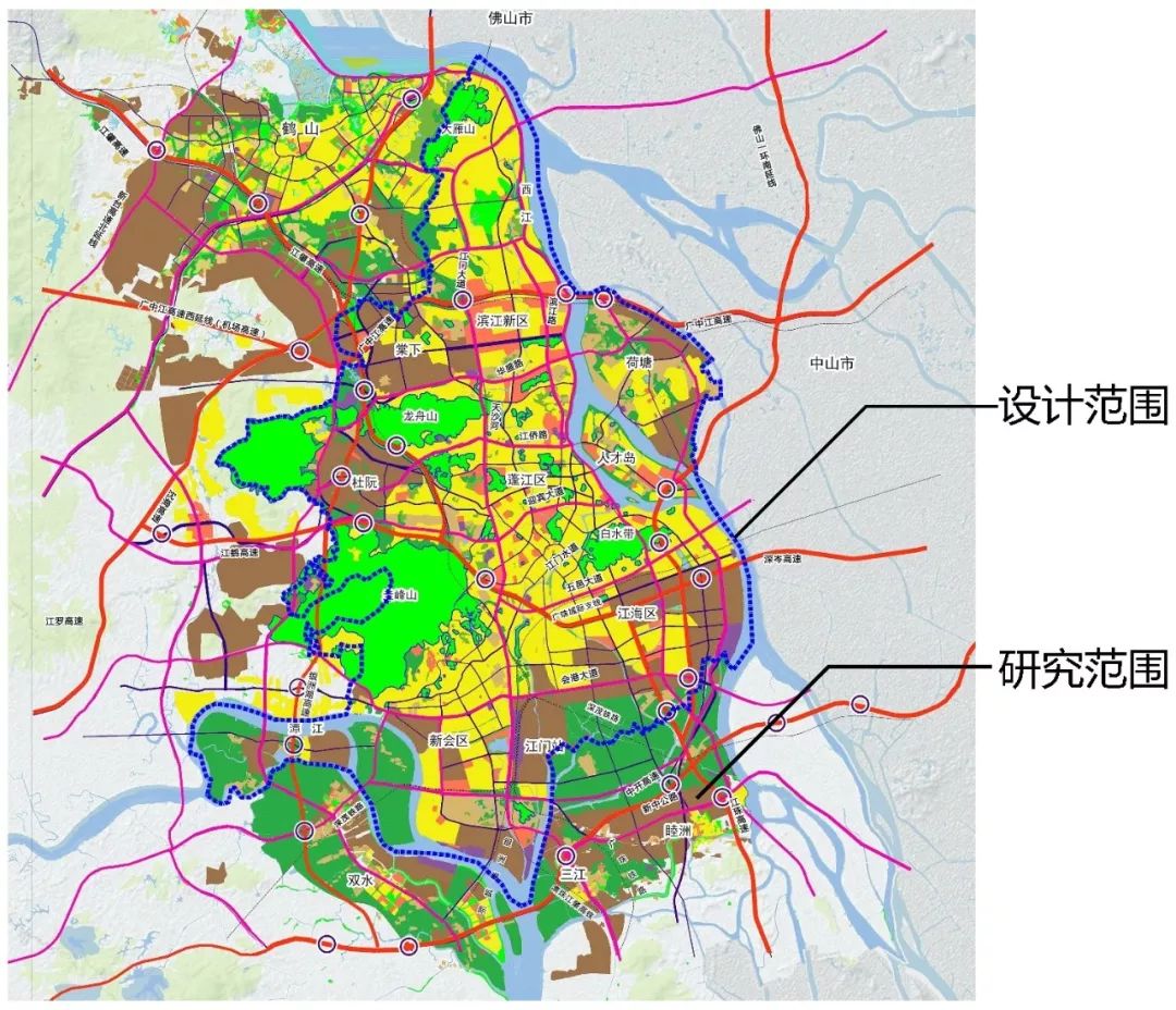 江海区,江门主城区城市景观设计这次的规划主要是规划方案最近江门市