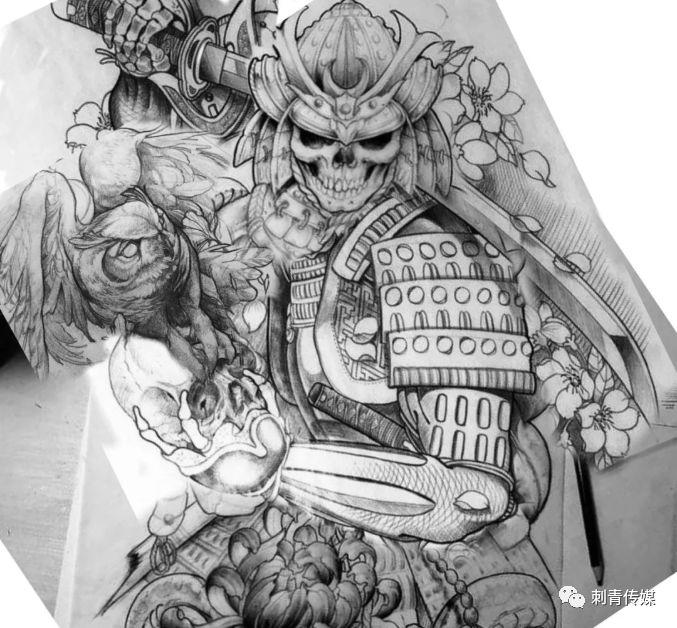 黑武士纹身手稿图片图片