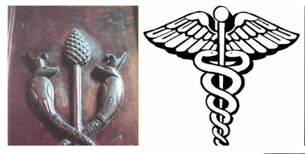 地方也出现过双蛇,就是古埃及的冥神"欧西里斯",他那个权杖就是双蛇杖