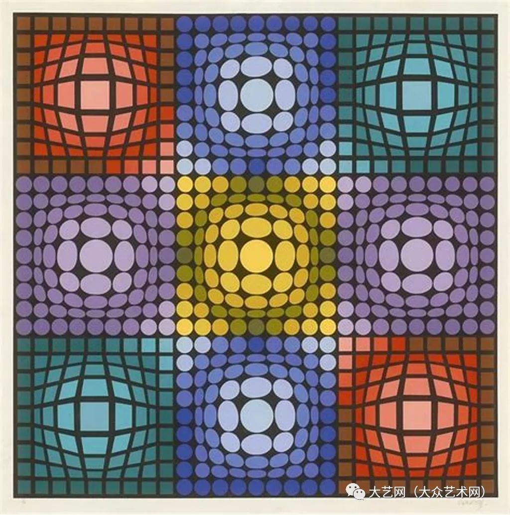 旅法匈牙利现代视幻构成主义画家 victor vasarely 代表绘画作品