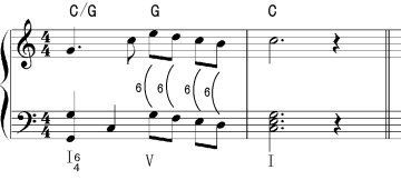 上面的sol-#sol-la是经过音的形式,这个#sol是c的增三和弦(aug)