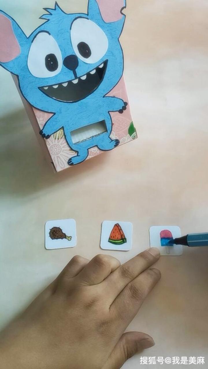 纸盒做牙齿幼儿手工图片
