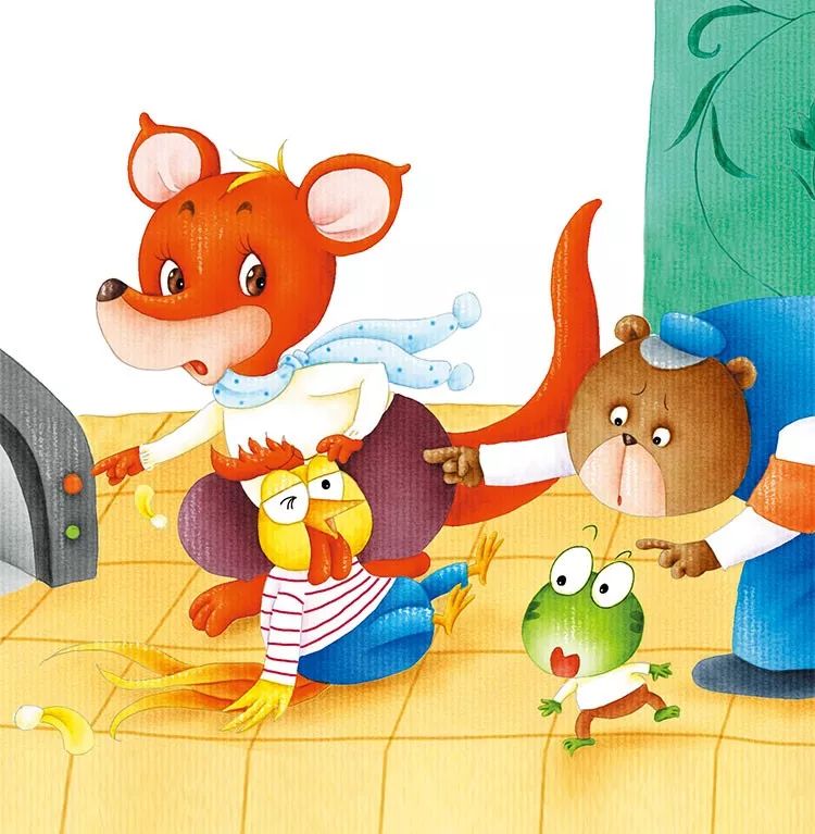 "红袋鼠的自我保护故事"选自《幼儿画报》《火帽子坐扶梯》