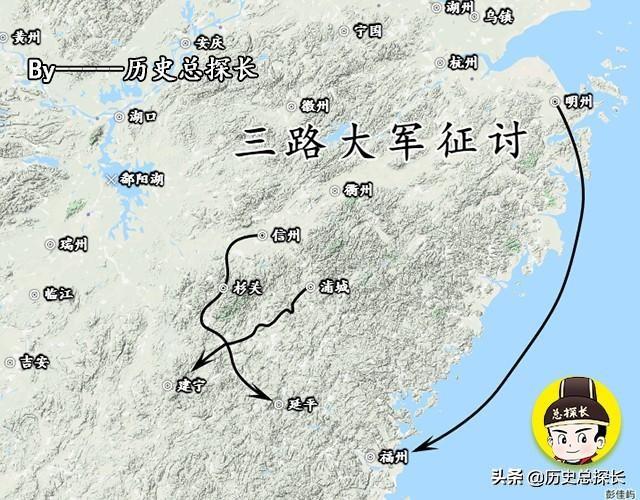 原创地图上的战争:两路大军征讨南北各地,朱元璋在应天称帝