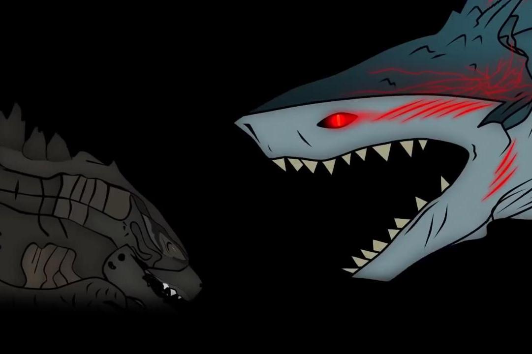 哥斯拉对战巨型鲨鱼怪被虐多次后它被迫使出了绝技