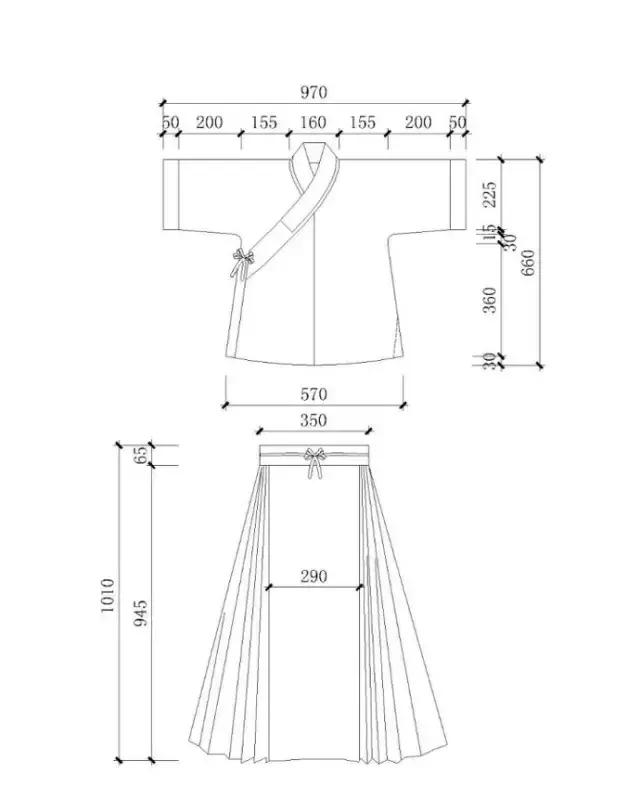 汉服制版公式图 对襟图片