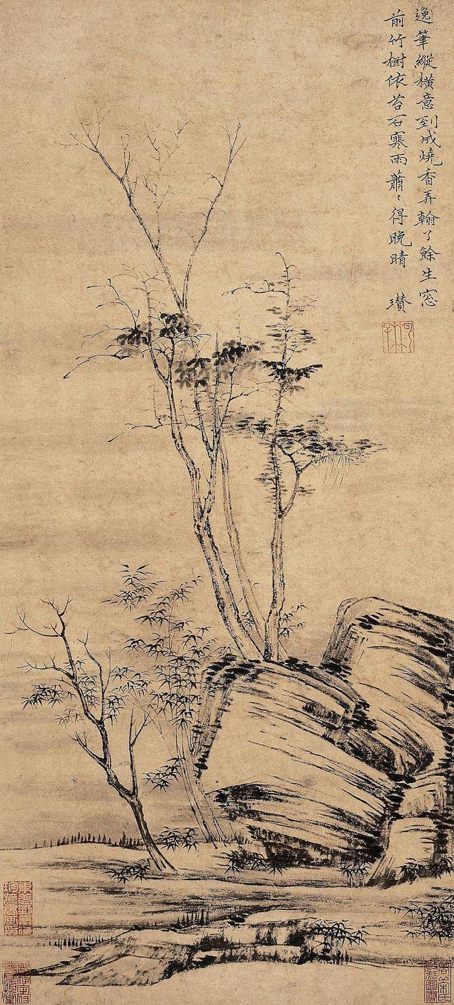 幽秀旷逸,笔简意远,元末明初山水画大师倪瓒代表作品精选