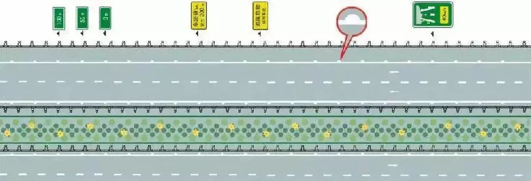 白色半圓狀車距確認線車距確認線基本都設置在易發生肇事或超車路段